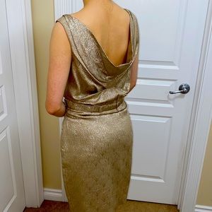 🔥🔥PORTS 1961| Taupe & Metallic Silver Dress -Sz 6